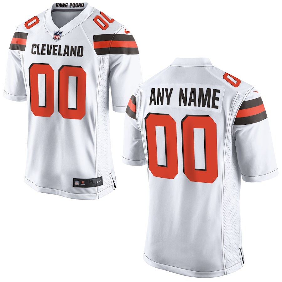 Nike Men Cleveland Browns Customized White Game NFL Jersey